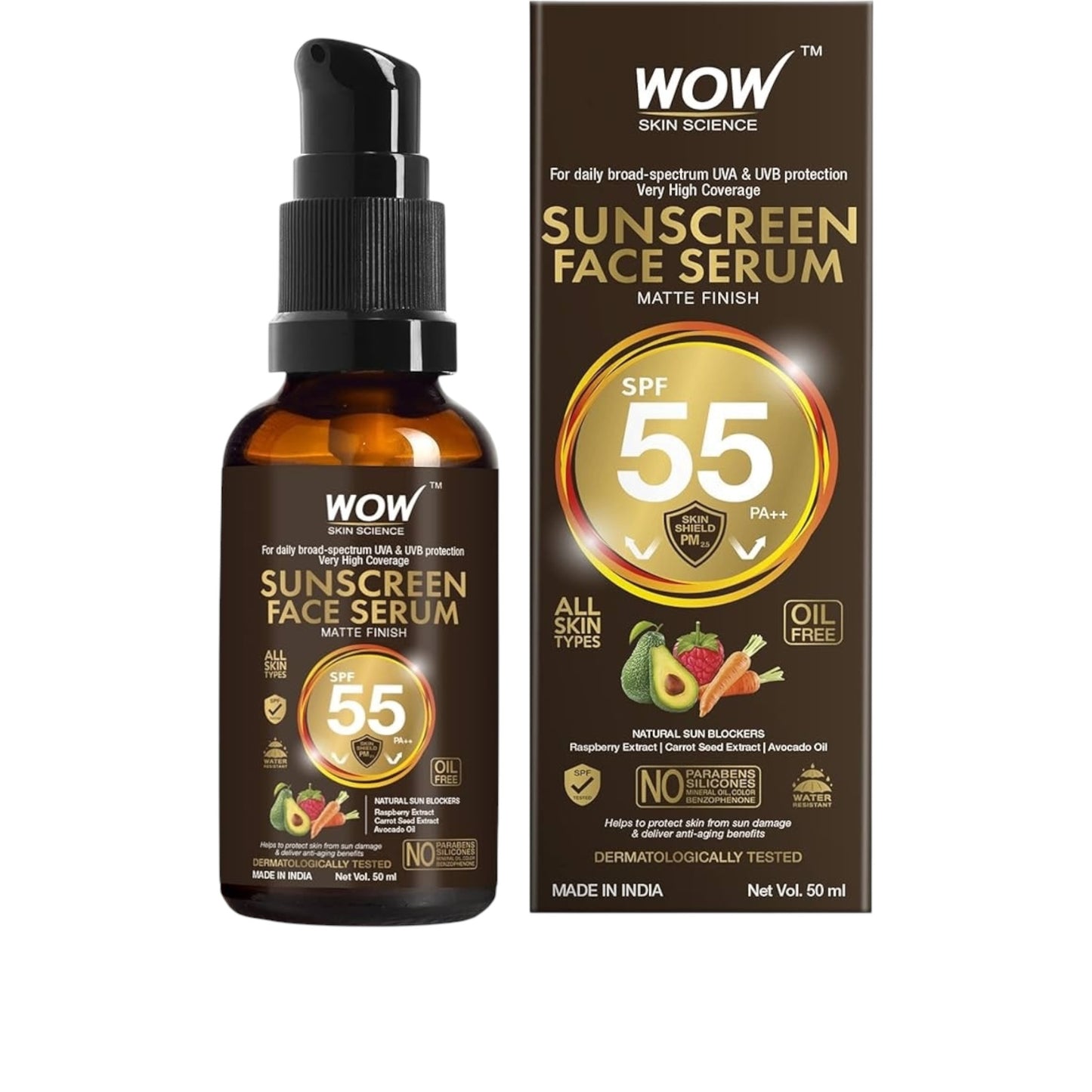 واو سكن ساينس - سيروم للوجه بعامل حماية من الشمس SPF55 و50 مل