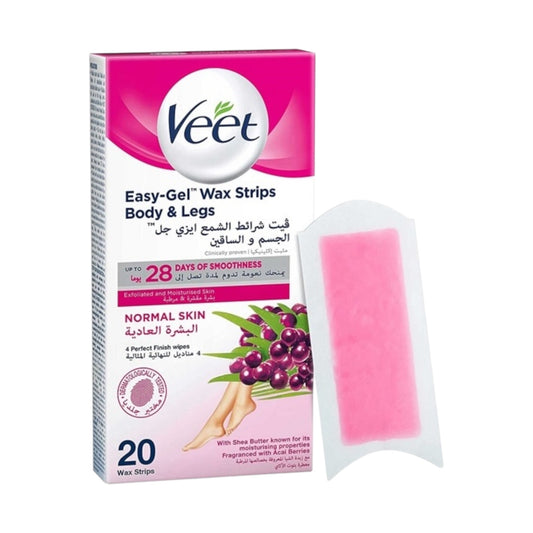 Veet Legs & Body Wax Strips For Normal Skin 20 Pcs