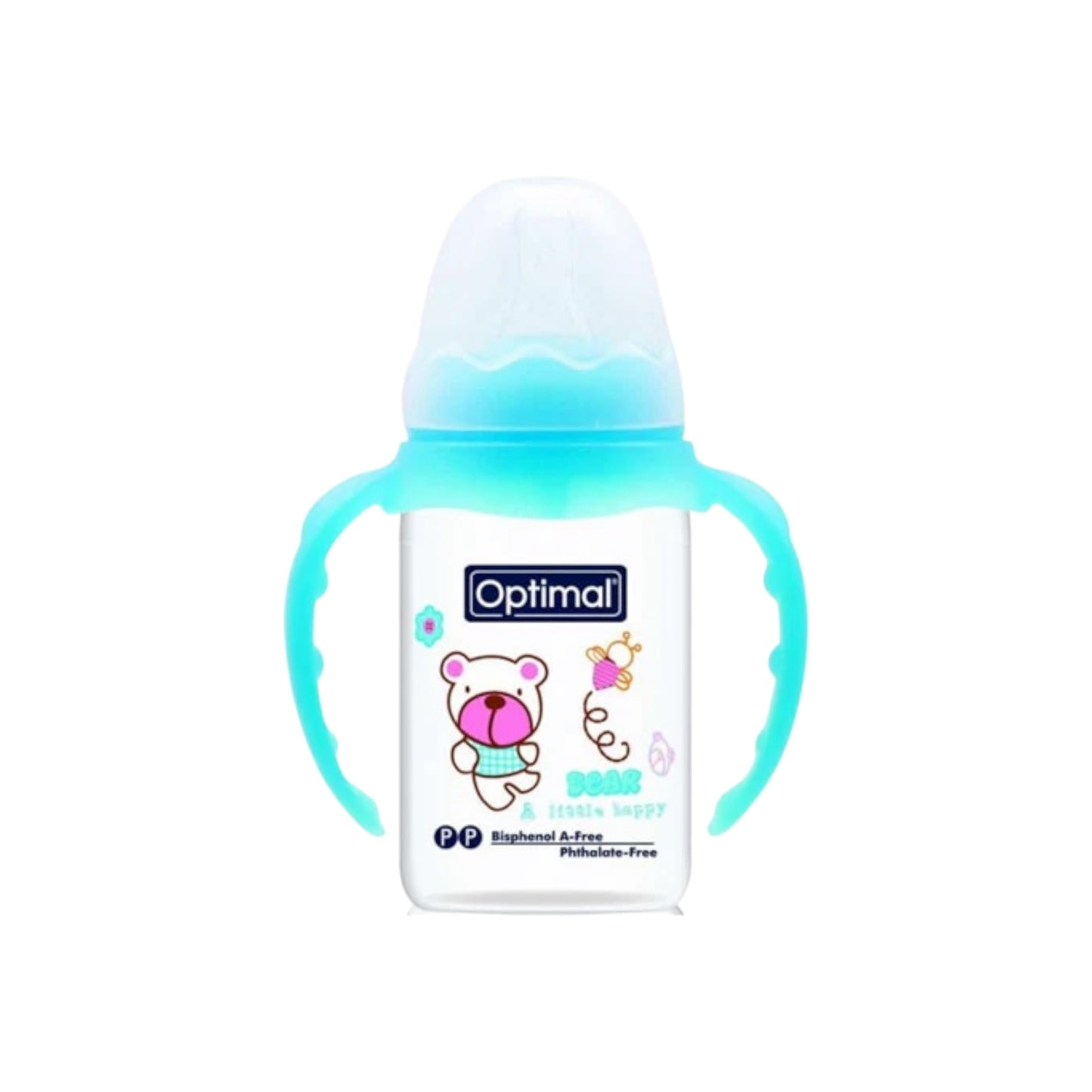 Optimal Wide Neck Feeding Baby Bottle With Handle 180ml