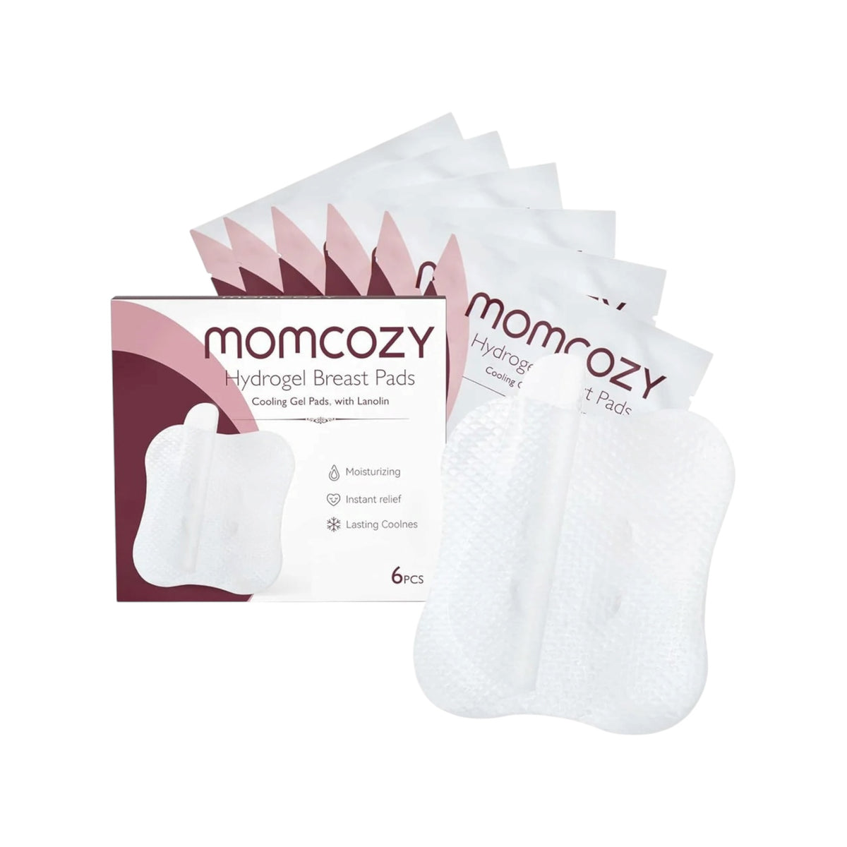 Momcozy - وسادات هيدروجيل للثدي 6 قطع