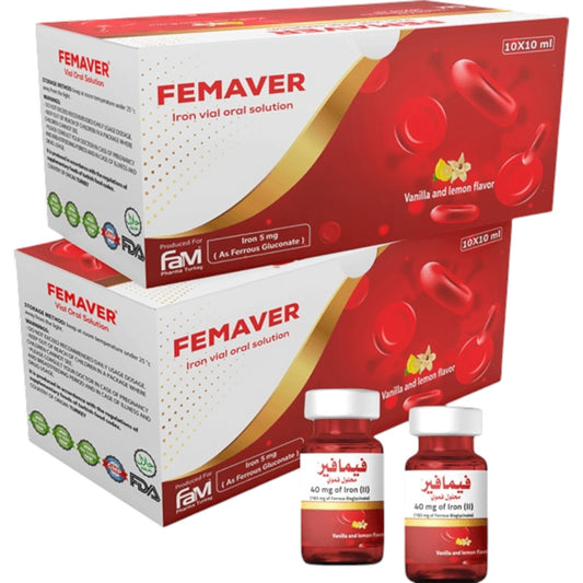 Femaver Iron محلول فموي 10 فيالات × 10 مل 5 ملغ