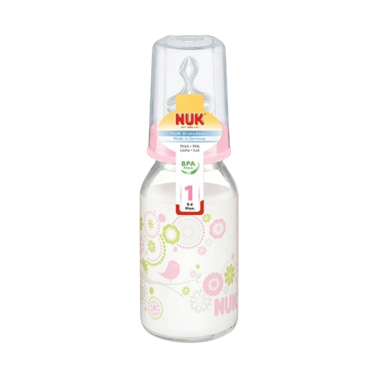 Nuk Standard Glass Bottle 125ml 0-6m- Rose