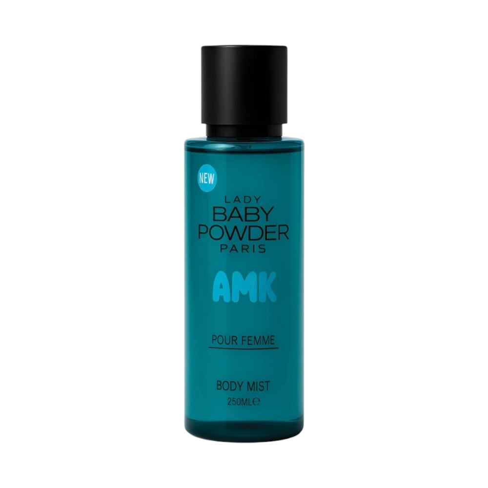 بودرة الجسم المعطرة للأطفال AMK Lady بخاخ أزرق 250 مل