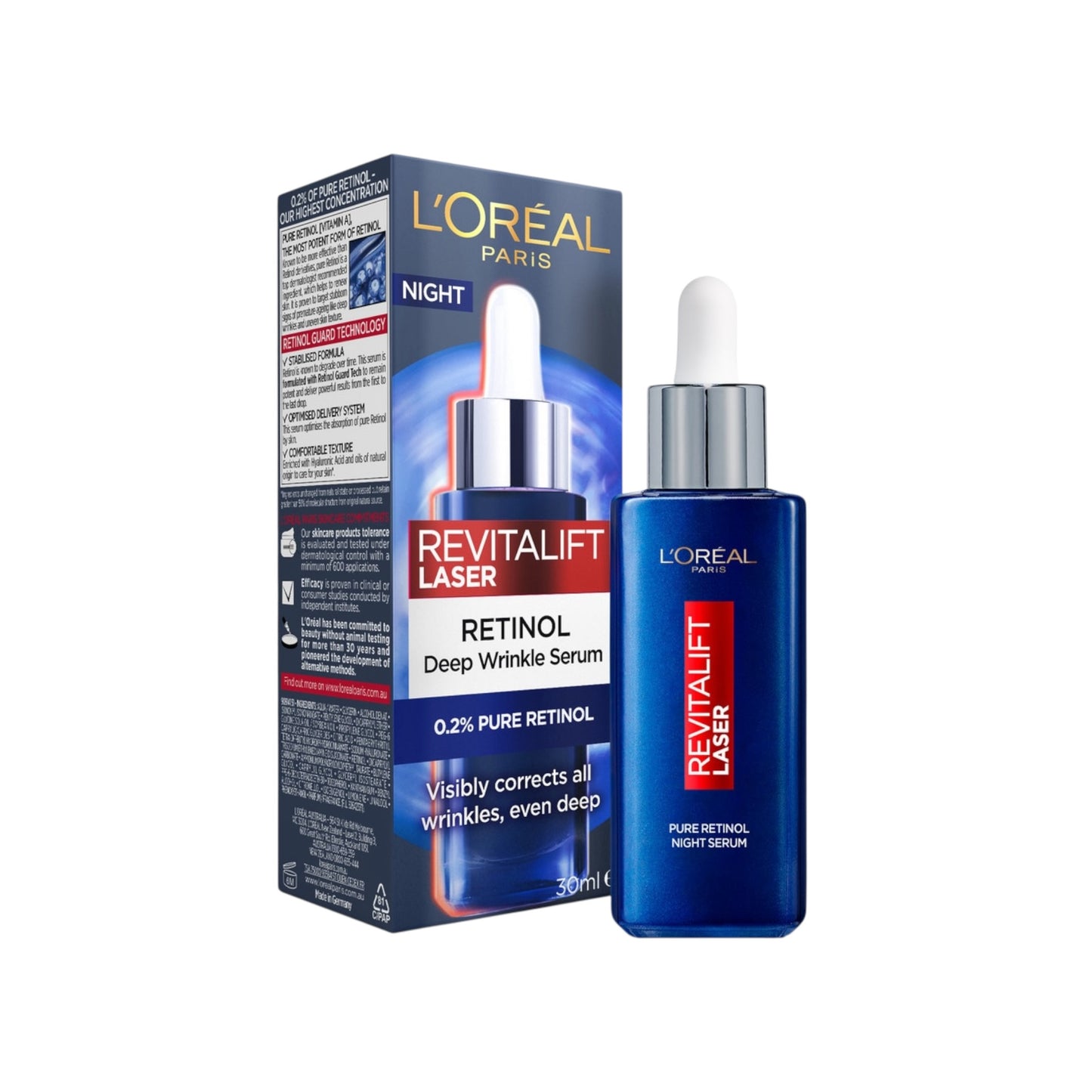 Loreal Revitalift Laser سيروم ريتينول نقي 0.2% لعمق التجاعيد 30 مل
