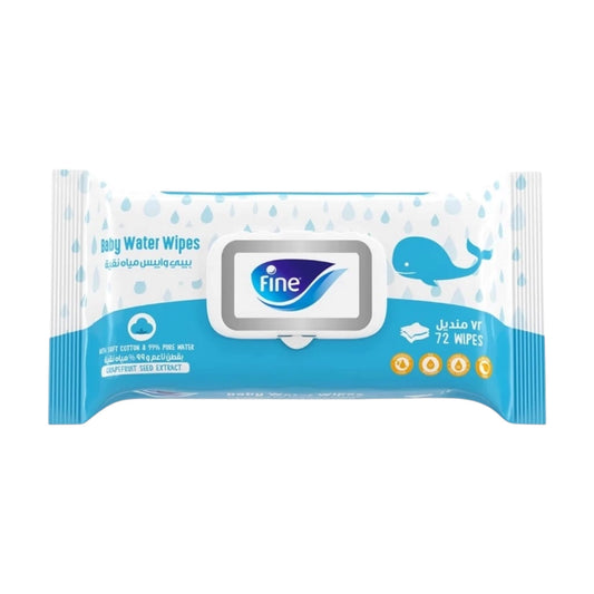 Fine Baby Water Wipes 72 Pieces