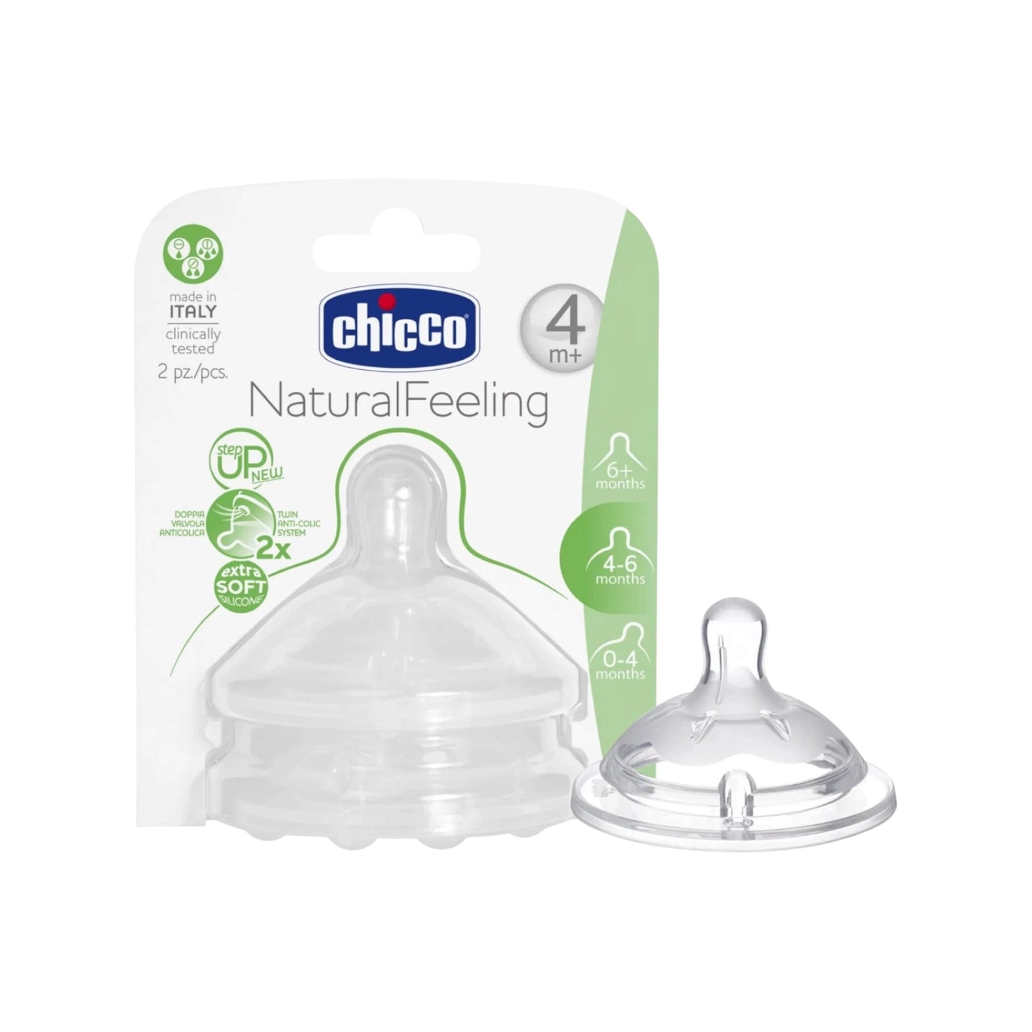 Chicco Natural Feeling Teat
4M+ Adjustable Flow 2 Pieces