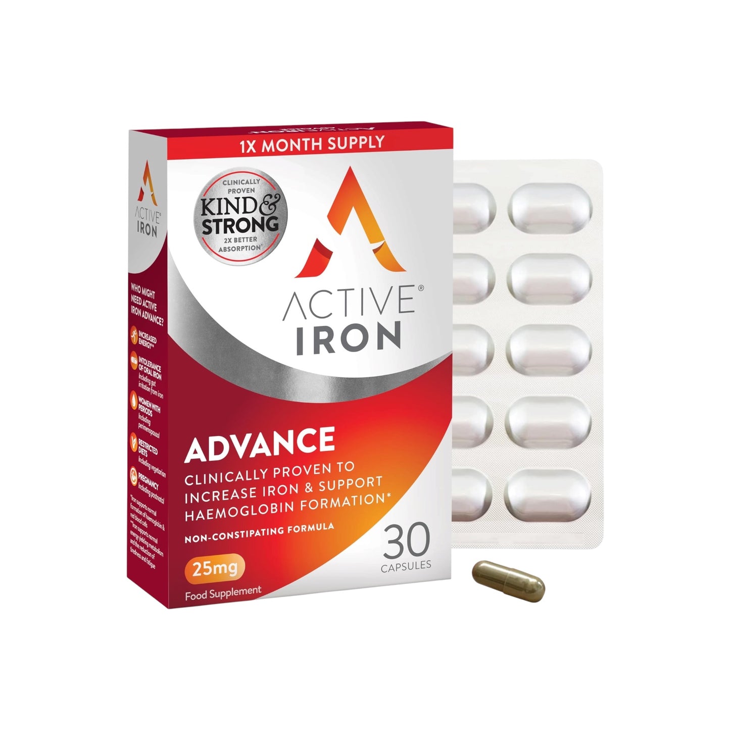 Active Iron 25mg 30 Capsules
