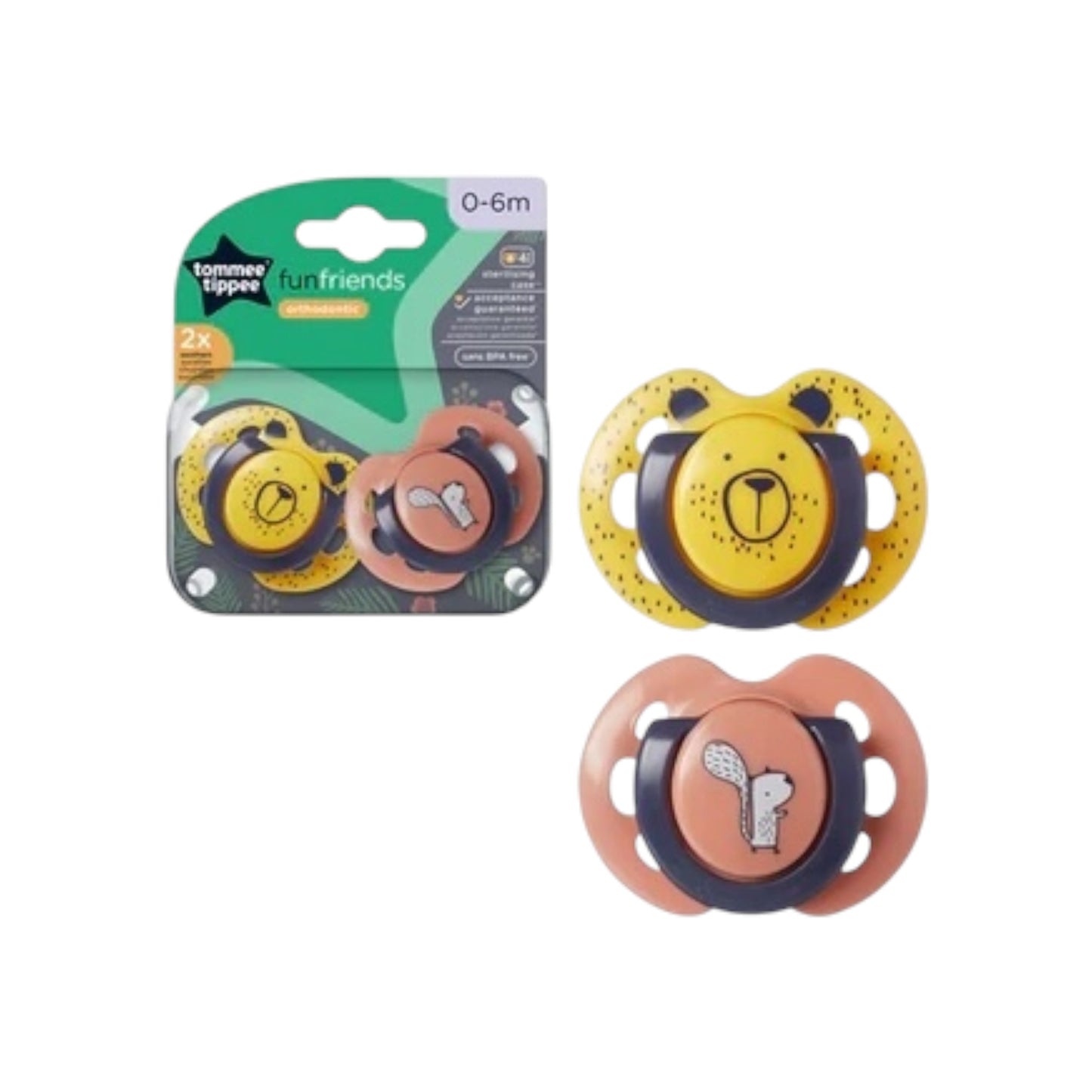 Tommee Tippee Fun Friends Soother 2x 0-6m