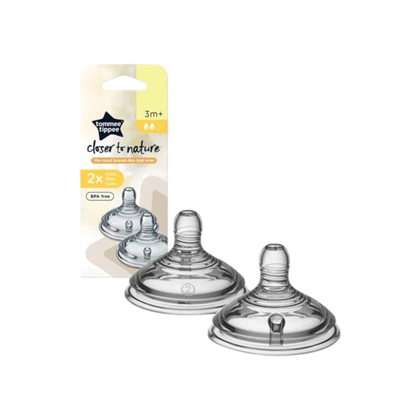 Tommee Tippee Closer To Nature 2x Med Flow Teats